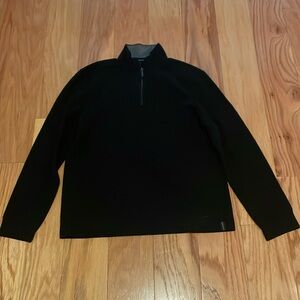 Men’s Perry Ellis Black Long Sleeve 3/4 Zip Pull Over, Size XL